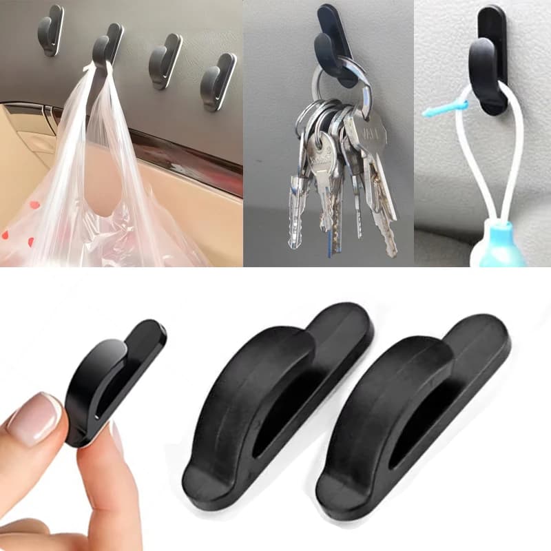 Car Hooks Organizer Self Adhesive Hook Hanger for USB Cable Headphone Key Bag Kitchen Bathroom Mini Hooks Storage Organizer