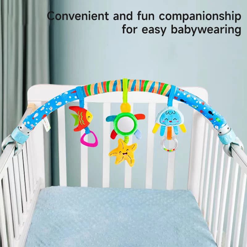 Baby Stroller Arch Toys Adjustable Clip Crib Mobile Hanging Bed Bell Baby Rattle Toy Sensory Development Baby Activity Arch Toys - 4