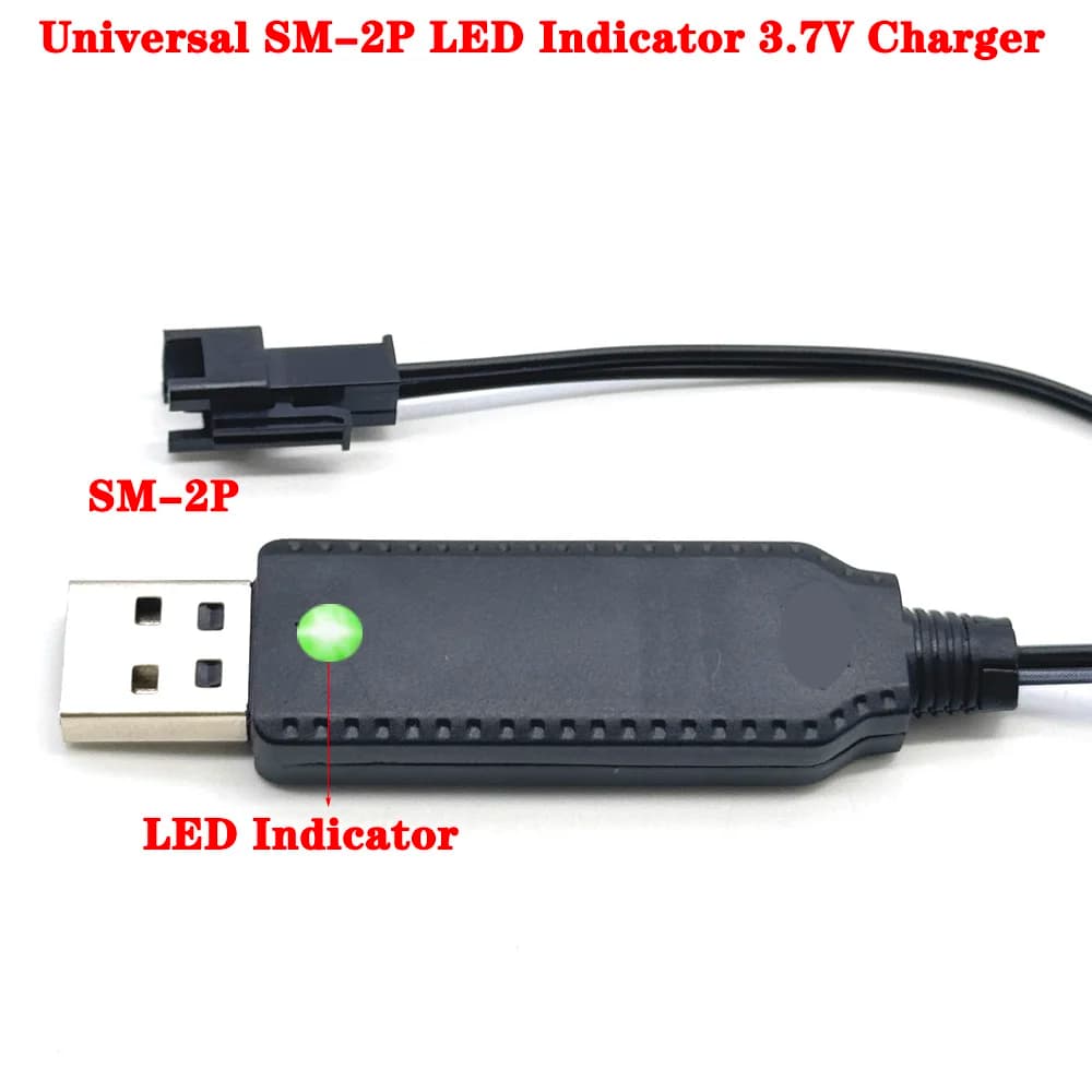 1/3pcs 7.4v (3.7v x2) Charger SM-4P Li-ion battery Electric RC Toys car boat USB Charge Cable - 5