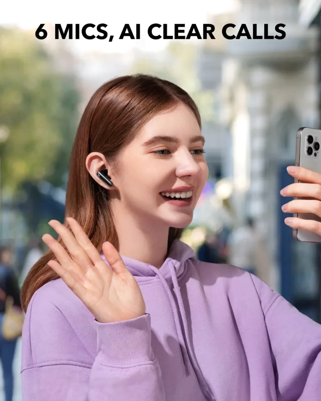 سماعات Soundcore P40i من انكر، سماعات لاسلكية عازلة للضوضاء، عزل ضوضاء متكيف مع البيئة، صوت جهير قوي، وقت تشغيل 60 ساعة - 5