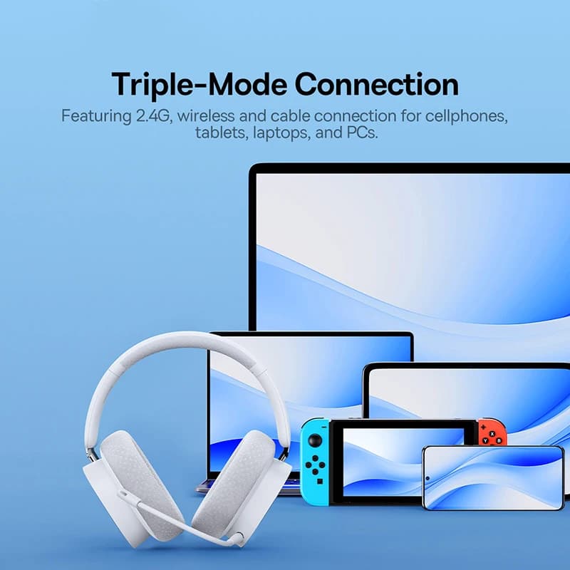 سماعات رأس للألعاب اللاسلكية Baseus GH02 مع ميكروفون سماعات بلوتوث 5.3 مشغل 40 مم 2.4G/لاسلكي/كابل سماعات رأس RGB - 5