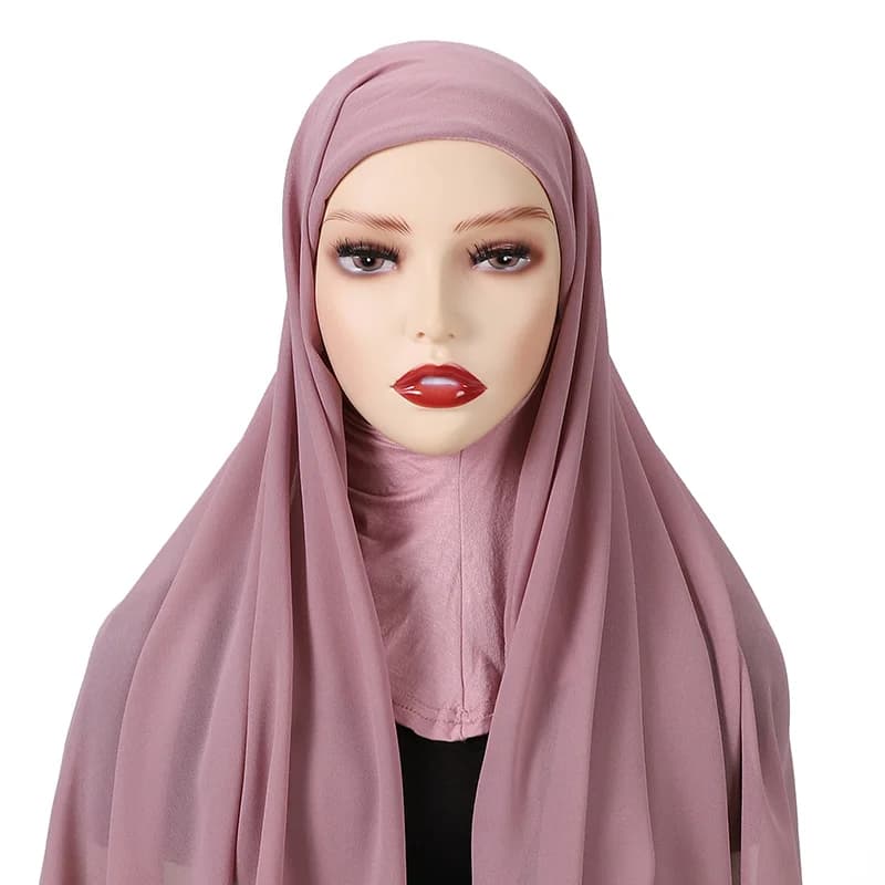 غطاء كامل داخلي شيفون إسلامي حجاب وشاح فوري قبعة إسلامية ملابس الرأس قبعات تحت وشاح العظام غطاء الرأس - 3