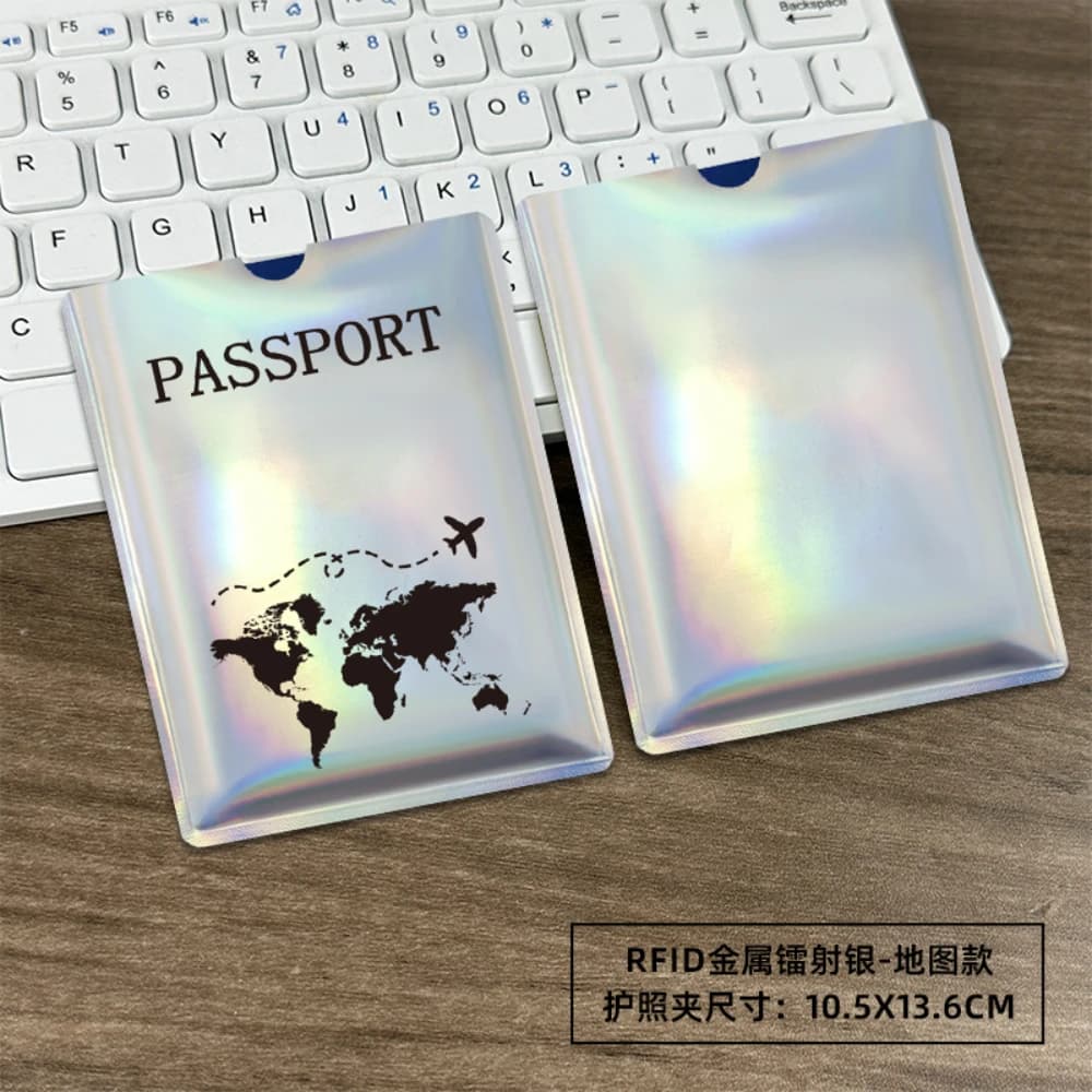 غطاء جواز سفر RFID واقي، غطاء من رقائق الألومنيوم، حقيبة جواز سفر لمحفظة السفر في المطار، للاستخدام في الرحلات الدولية - 5