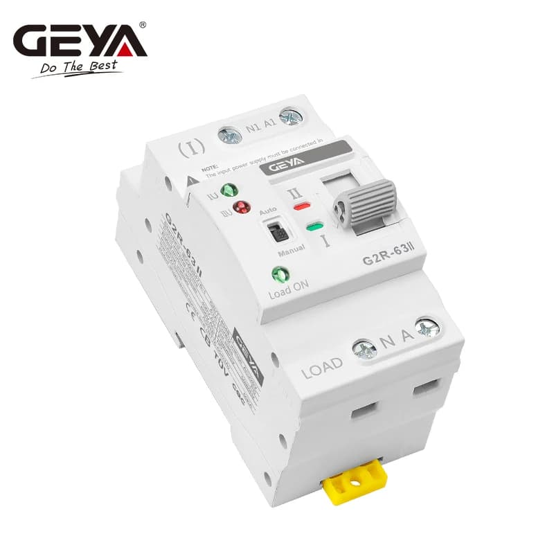 مفتاح تحويل تلقائي GEYA G2R على قضيب التثبيت ATS مفتاح اختيار كهربائي مزدوج الطاقة طاقة غير منقطعة 25A 40A 63A 110V 220 - 3