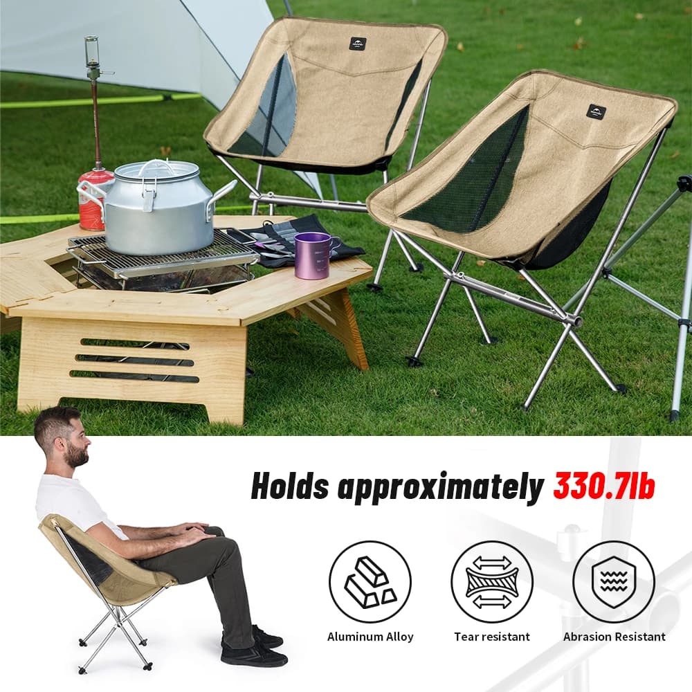 Naturehike 2024 Camping Chair Ultralight High Load Folding Quick Build Garden Chair Outdoor Foldable Picnic Beach Moon Chair - 2