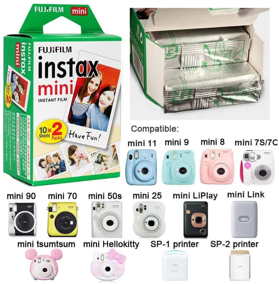 10/20/50/100/200 Sheets Fujifilm Instax Mini 12 Film White Edge Photo Paper For Mini LiPlay 11 9 8 40 70 90 Instant Camera EVO - 2