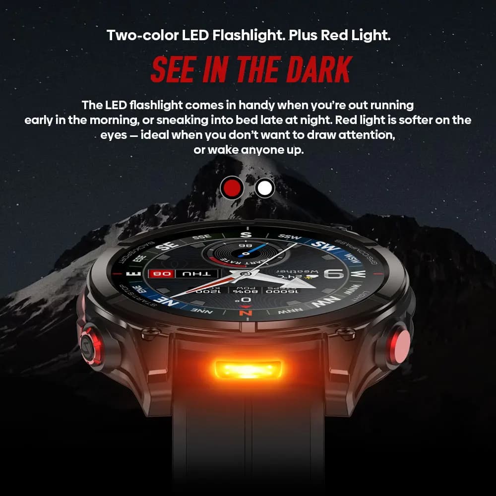 ساعة Zeblaze Stratos 4 Pro الذكية بنظام GPS، شاشة AMOLED مقاس 1.43 بوصة، كشاف مزدوج اللون، تخزين الموسيقى، أكثر من 170 وضع تمرين - 3