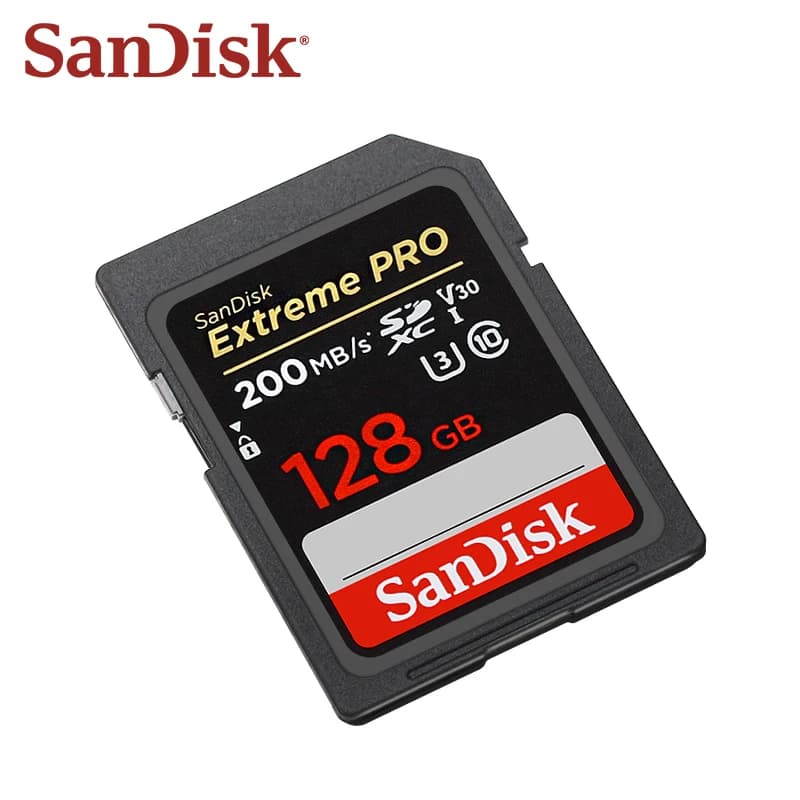 بطاقة ذاكرة SanDisk Extreme Pro V30 بسعات 32 جيجابايت و64 جيجابايت و128 جيجابايت و256 جيجابايت بسرعة قصوى 200 ميجابايت/ثانية من نوع SDXC UHS-I لكاميرات 4K UHD - 5