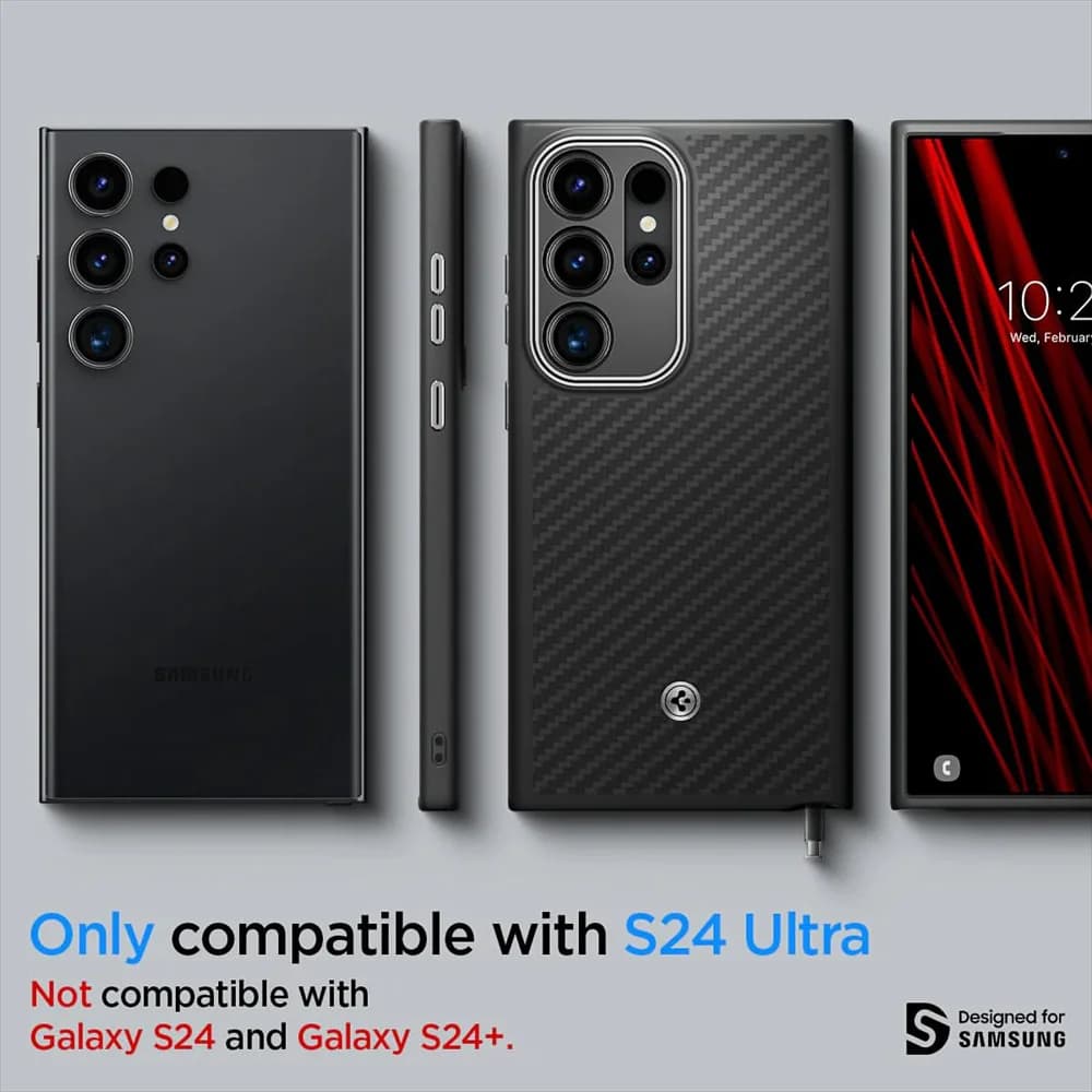 Spigen Carbon Fiber Magnetic Case For Samsung Galaxy S25 Ultra S24 S23 Ultra For Magsafe Wireless Charge Shockproof Matte Cover - 3