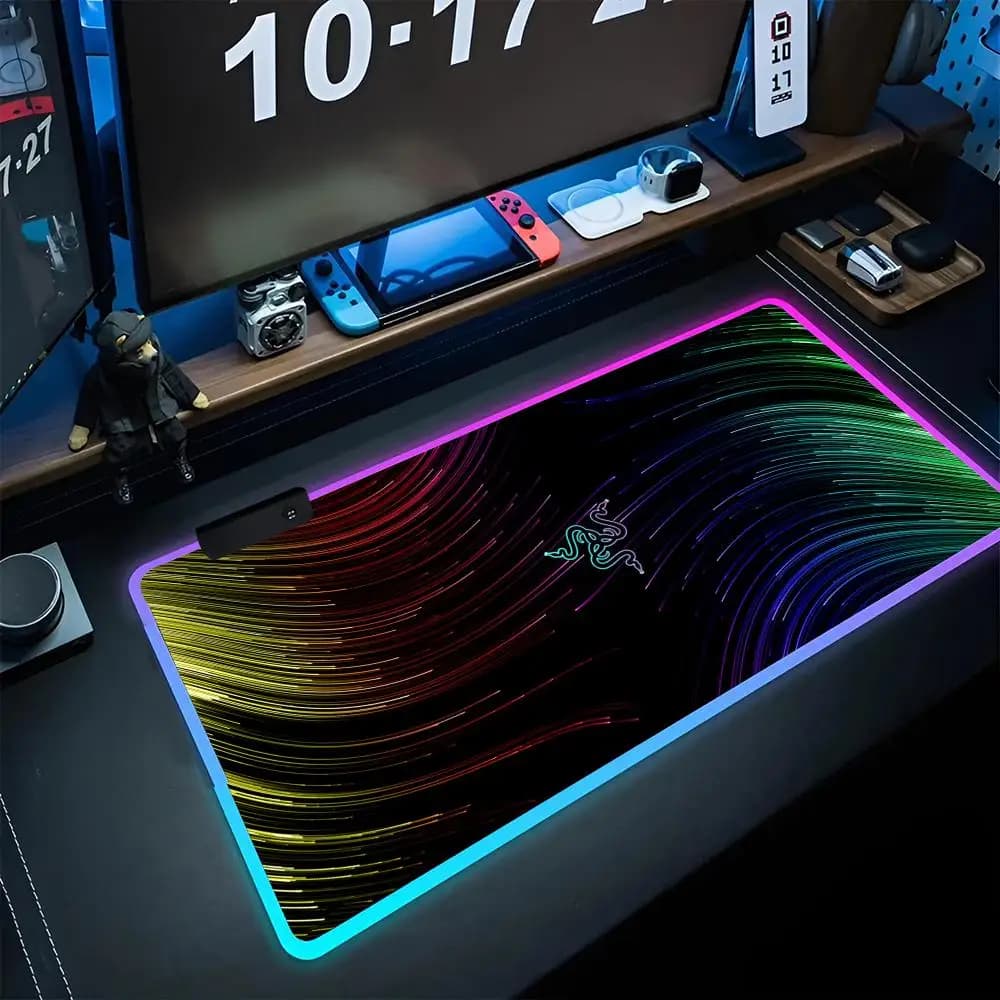 صور رسمية Razer لوحة ماوس ألعاب RPG 40x90 سم لوحة ماوس ألعاب إضاءة LED لوحة مفاتيح مضيئة