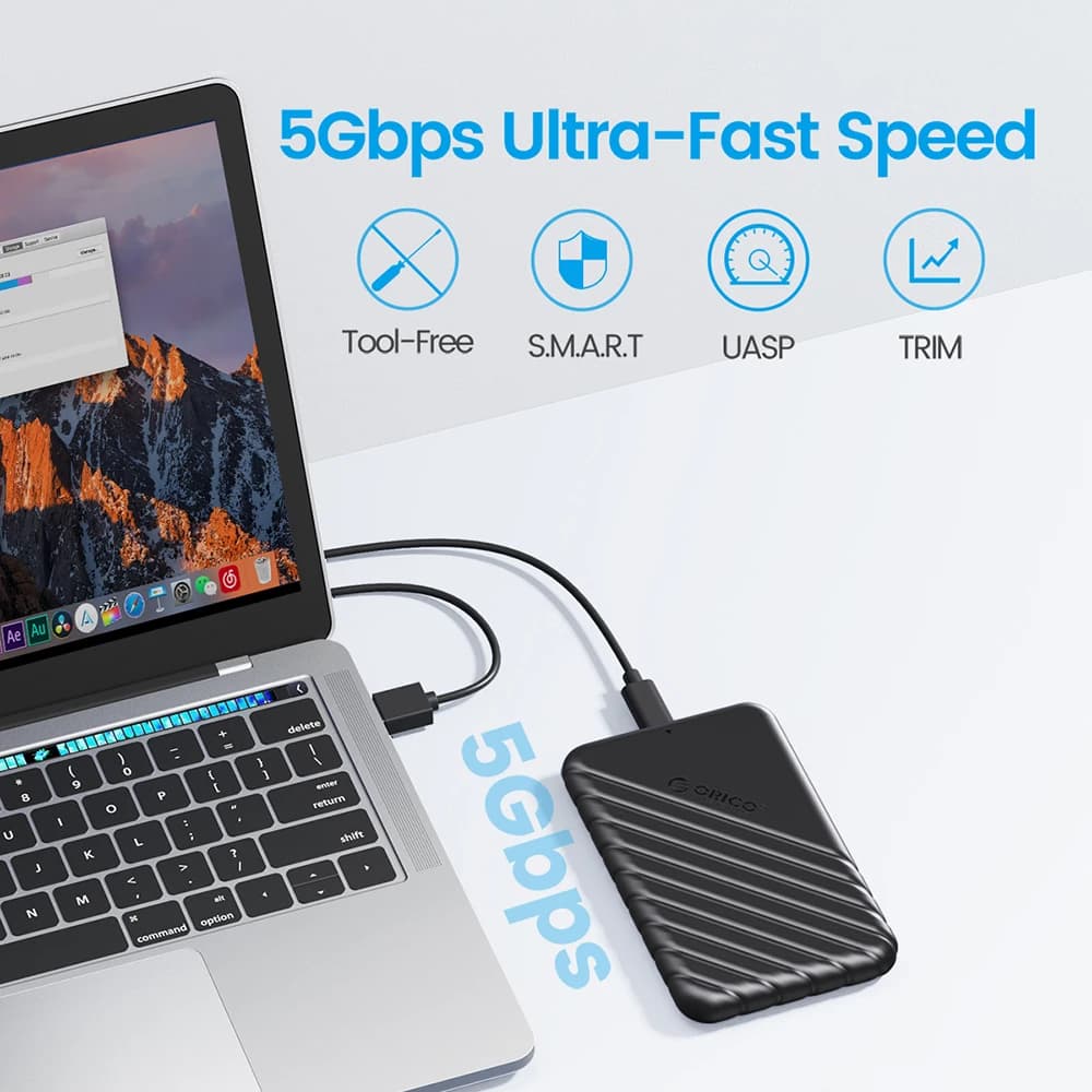 علبة ORICO HDD مقاس 2.5 بوصة SATA إلى USB 3.0 علبة محرك أقراص صلبة لمحرك أقراص SSD مقاس 2.5 بوصة علبة HDD بسعة 6 تيرابايت علبة محرك أقراص صلبة خارجي - 3