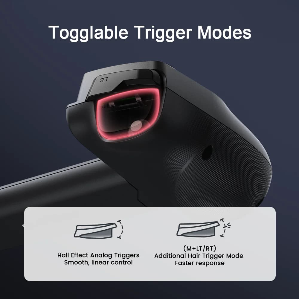 وحدة تحكم GameSir X5s اللاسلكية للألعاب مع اتصال Bluetooth 2.4GHZ وتصميم خفيف الوزن وتأثير Hall بدون انحراف وتخصيص التطبيق - 6