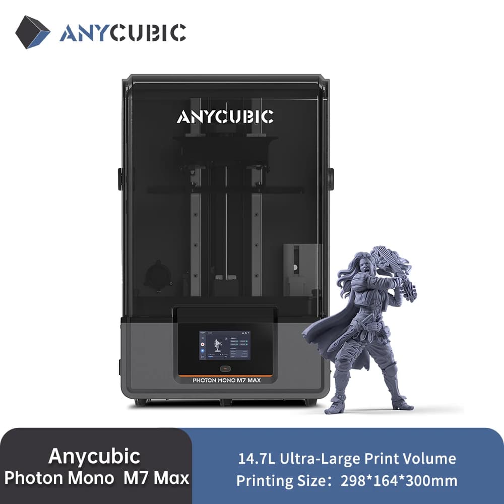 ANYCUBIC Photon Mono M7 Max AE طابعة ثلاثية الأبعاد 7K LCD أحادية 14.7L حجم طباعة فائق الكبر راتنج LCD طابعة ثلاثية الأبعاد مصدر ضوء COB+