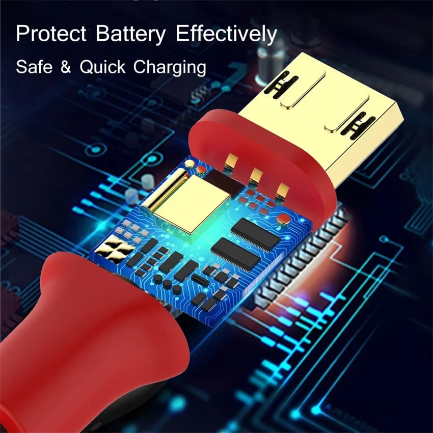 كابل مايكرو USB عكسي من JianHan بطاقة 3A للشحن السريع لهواتف Samsung وXiaomi وHTC وLG وأجهزة Android - 3