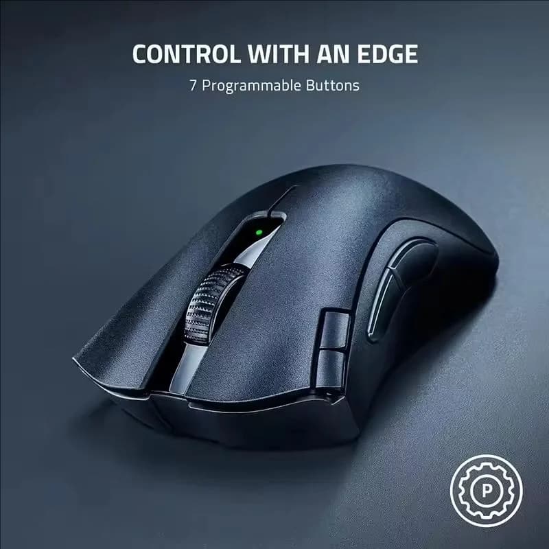 ماوس الألعاب اللاسلكي Razer DeathAdder V2 X HyperSpeed مع 7 أزرار قابلة للبرمجة من الجيل الثاني ومفتاح ميكانيكي 5G وحساس بصري 14K DPI - 3