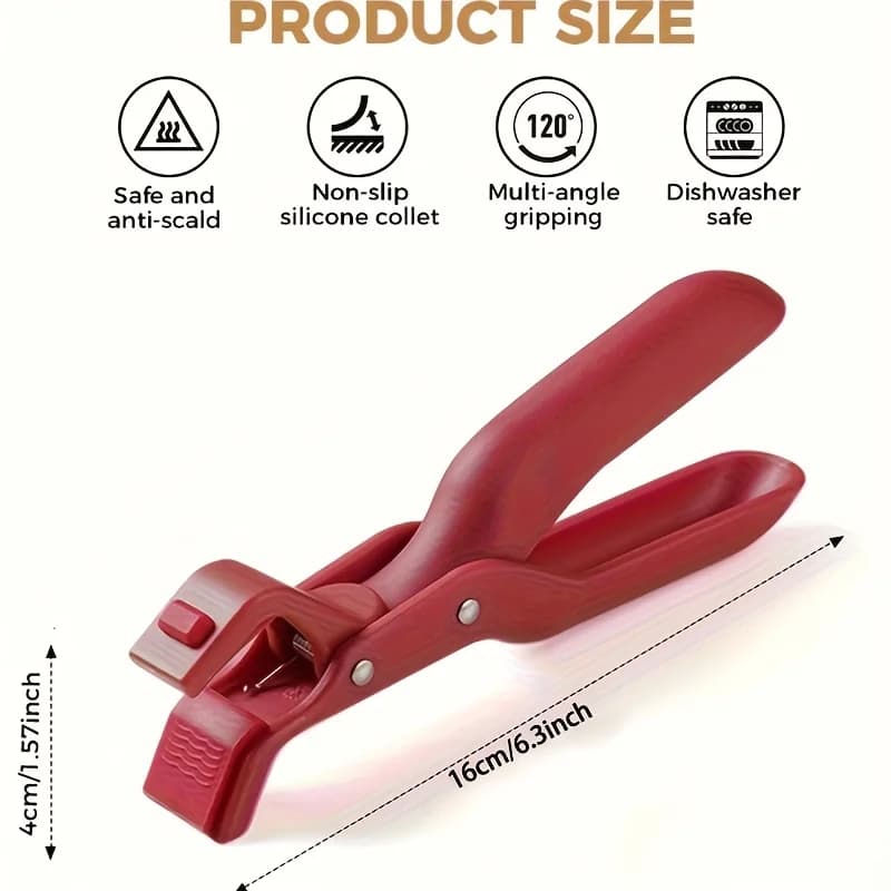 Anti-Scalding Bowl Clamp for Home Use, Non-Slip Silicone Plate Holder, Bowl Clamp, Dish Clamp, Kitchen Baking Tray and Steamer Clamp - 2