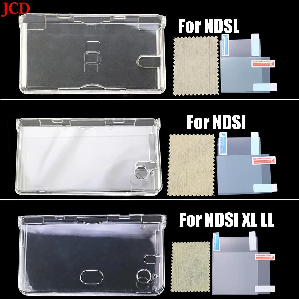 غطاء حماية من البلاستيك الشفاف لهاتف نينتندو DSL NDS Lite NDSL لوحدة التحكم DSi NDSi XL LL مع طبقة رقيقة واقية للشاشة