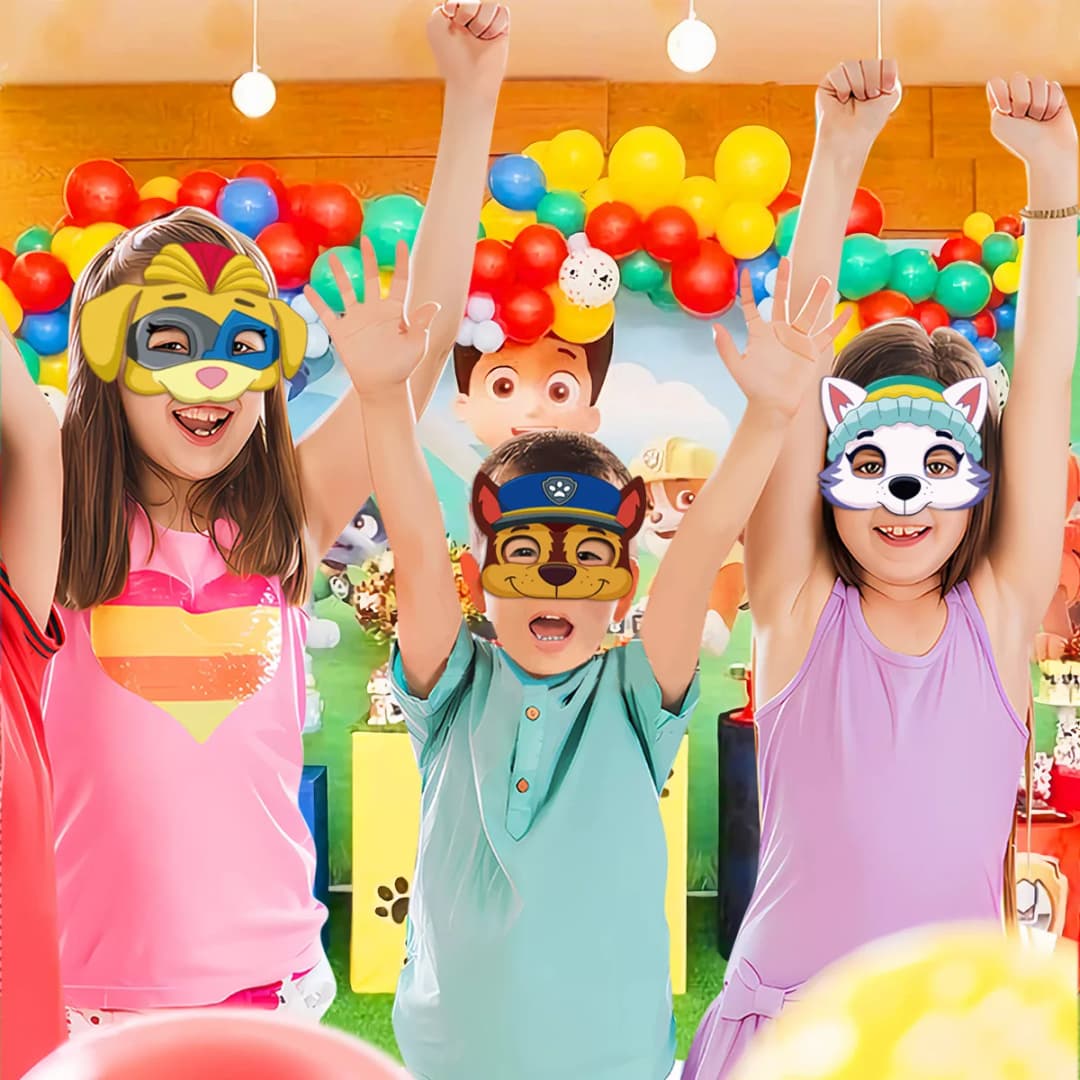 12 قطعة أقنعة وجه Paw Patrol بأشكال مارشال وتشيس وسكاى لحفلات التنكر وزينة أعياد الميلاد للأطفال - 3
