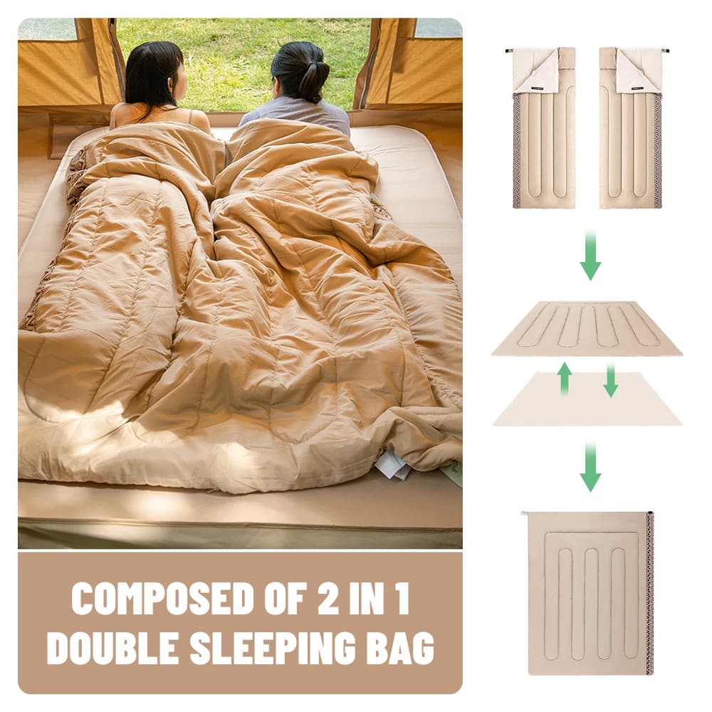 كيس نوم تخييم من Naturehike خفيف الوزن لفصل الصيف والربيع والخريف، كيس نوم قطني قابل للتوصيل، أساسيات معدات التخييم - 3