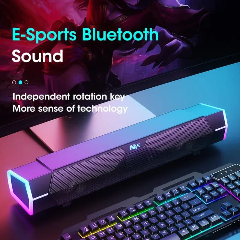 سماعات كمبيوتر 4D بلوتوث 5.0 سماعة سلكية محيطية شريط صوت ستيريو مضخم صوت لابتوب نوت بوك كمبيوتر - 4