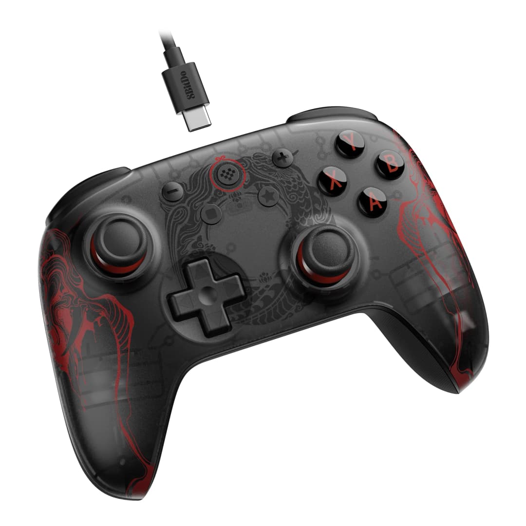 8BitDo Ultimate 2C وحدة تحكم سلكية/لاسلكية لنظام Windows 10/11 وحدة تحكم أسطورة WuKong السوداء مع عصا تحكم بتأثير هول لنظام Android - 5