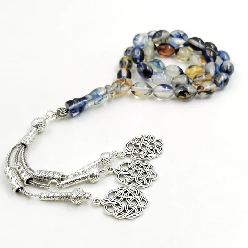 Luminous Tasbih bracelet Blue resin Muslim misbaha Eid Gift islamic accessories masbaha turkish jewelry 33 prayer beads bracelet - 4