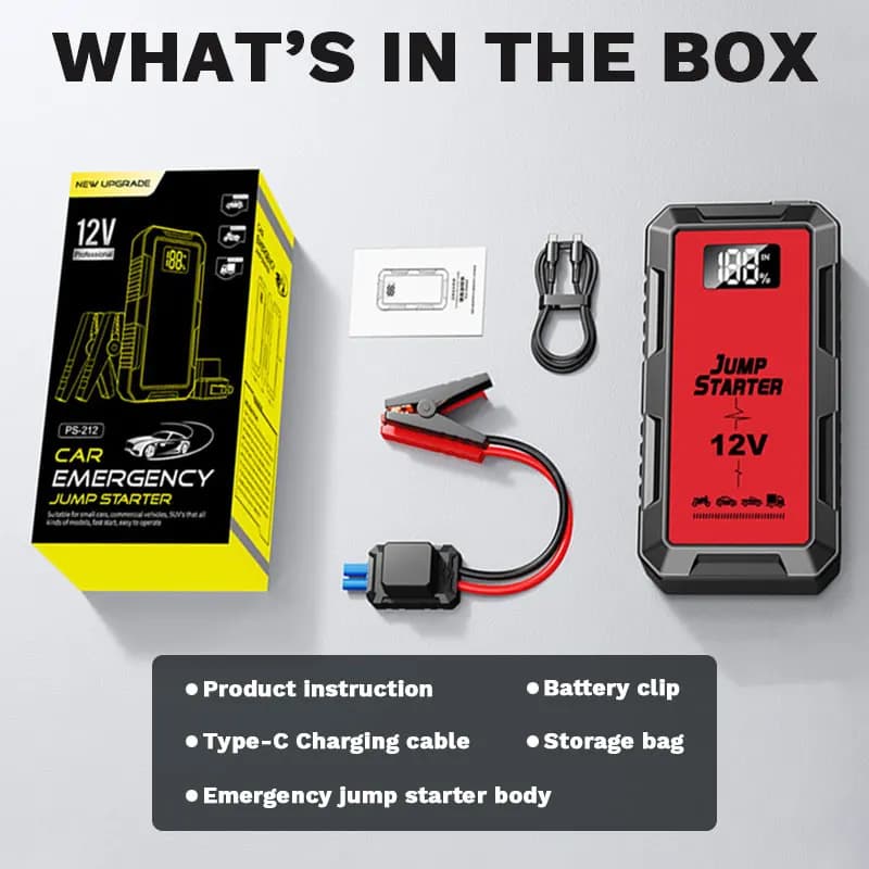 مزود طاقة طوارئ عالي الطاقة للسيارات 8000mAh شاشة مطرقة أمان جهاز تشغيل السيارة إكسسوارات بنك طاقة - 6