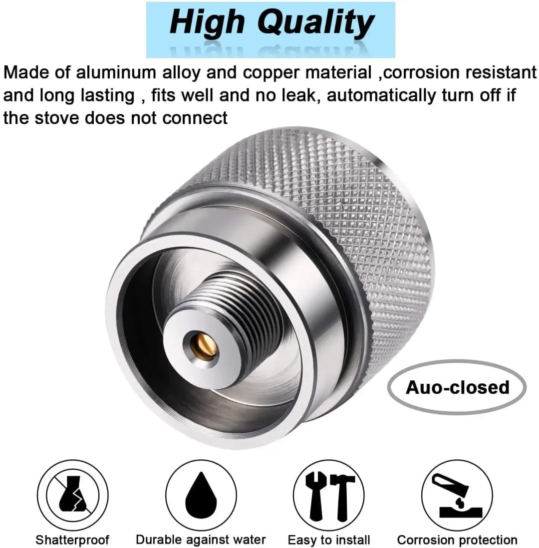 Propane Adapter Camping Gas Stove Adapter Converter Propane Valve Cylinder Canister Adapter for Outdoor Camping Gas Tank - 3