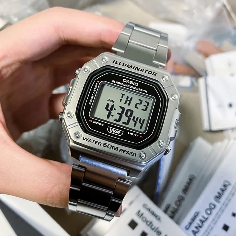 ساعة Casio للرجال، مجموعة فاخرة من العلامة التجارية الرائدة، ساعة كوارتز رياضية، موديل W-218HD-1A - 3
