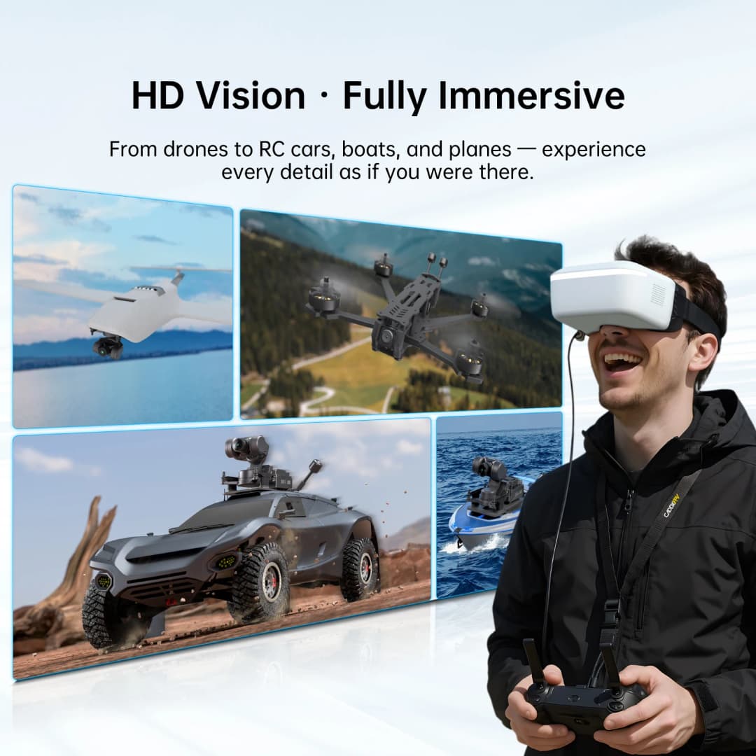 نظارات Caddx Walksnail Avatar HD FPV بدقة 1920x1080 وشاشة 4.5 بوصة مع تتبع الرأس لمسافة 4 كم لسيارات RC وطائرات FPV ذات الجناح الثابت - 6