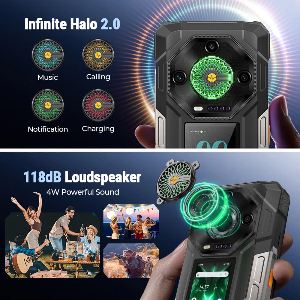 【عرض عالمي】 هاتف Ulefone Armor 33 Pro 5G متين ببطارية 25500 مللي أمبير وسعة تخزين 512 جيجابايت وشاشة 120 هرتز و6.59 بوصة وشاشة خلفية 3.4 بوصة وNFC بنظام أندرويد - 6