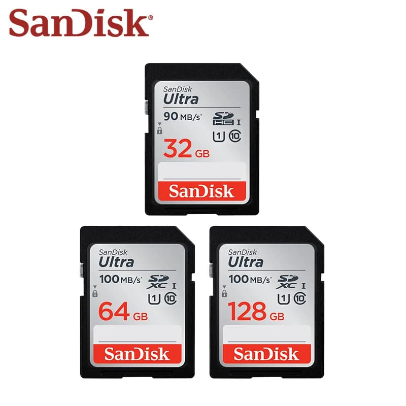 SanDisk Ultra SD Card 32GB 64GB128GB 256GB SDXC Class 10 U1 Flash SD Memory Card High Speed For SLR Camera Shooting 4K  Video - 3