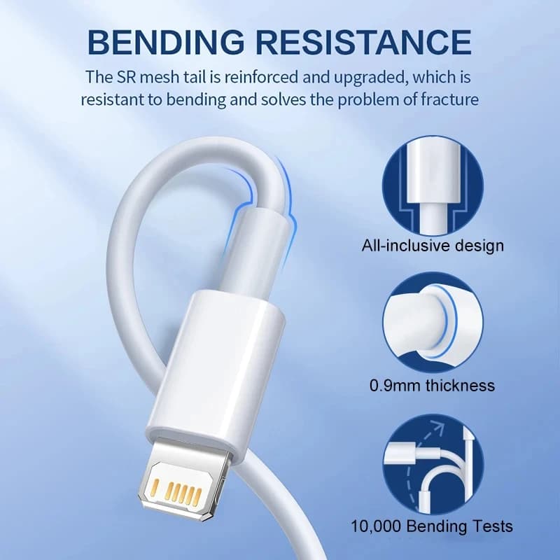Fast Charging For iPhone Usb Cable 14 13 12 11 Pro Max Mini XR XS X SE 8 7 6 Plus 6s 5 5s Wire For iPad Charger Cord Accessories - 4