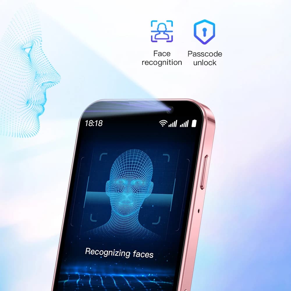هاتف ذكي صغير SOYES XS18 Pro بشاشة 3.0 بوصة، ذاكرة وصول عشوائي 2 جيجابايت، ذاكرة قراءة فقط 16 جيجابايت، التعرف على الوجه، نظام أندرويد 9.0، بطاقتي SIM، وضع الاستعداد، بطارية 1000 مللي أمبير في الساعة، شبكة 3G - 4