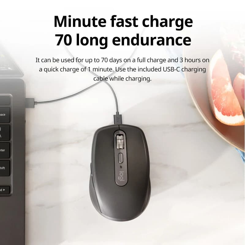 فأرة Logitech Master Series MX Anywhere 3S لاسلكية، بلوتوث، صامتة، صوت ناعم، مناسبة للمكتب والكمبيوتر اللوحي - 4