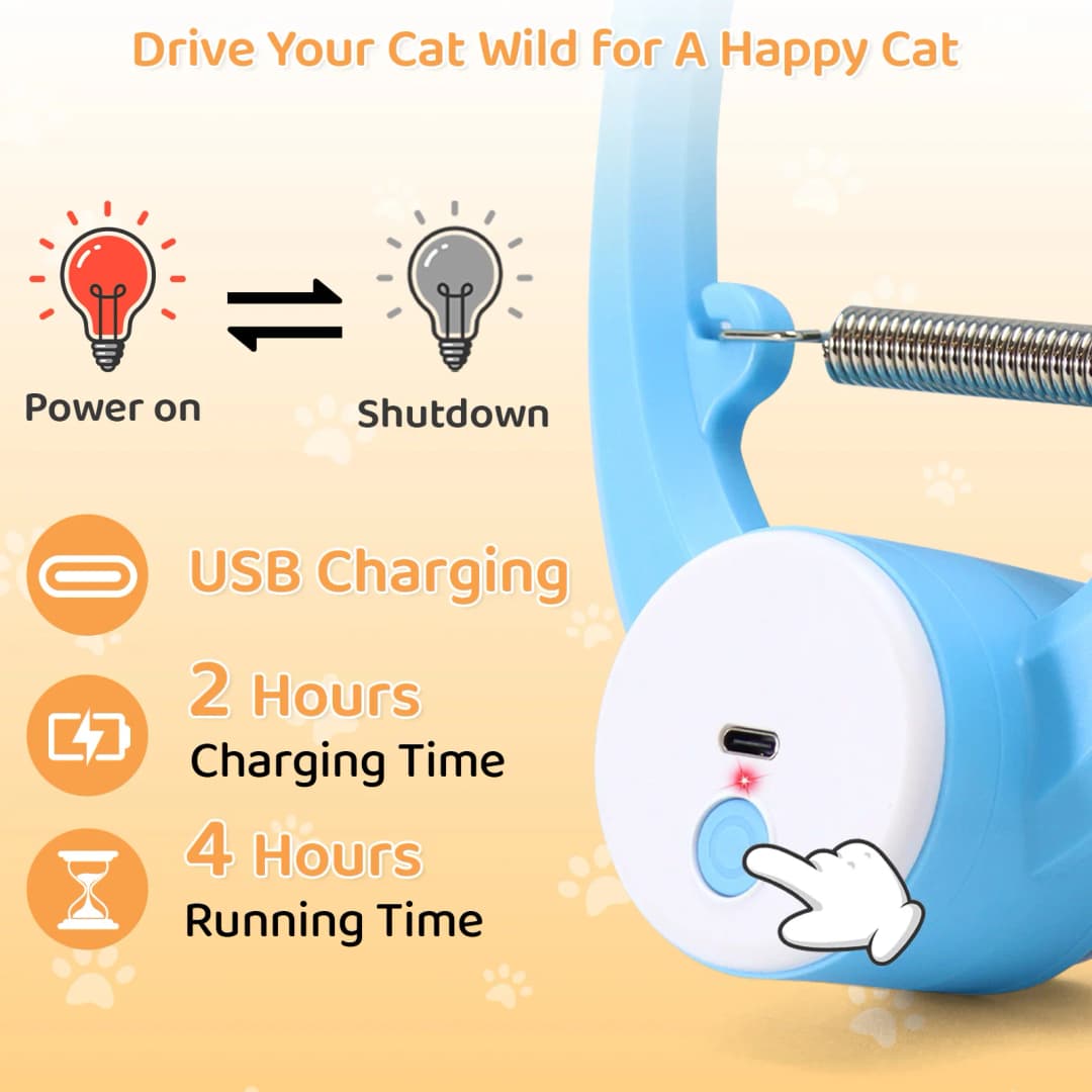 لعبة قطط تفاعلية أوتوماتيكية، قابلة لإعادة الشحن عبر USB، عصا ريش فراشة للتحفيز الداخلي - 3