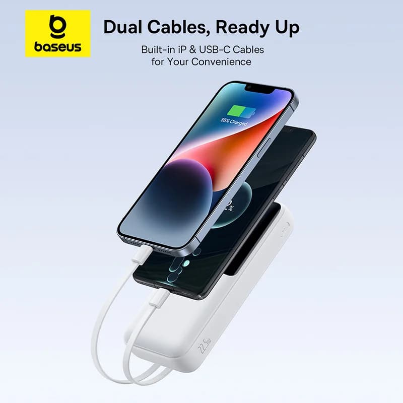 باور بانك Baseus بسعة 20000 مللي أمبير، شحن سريع 22.5 واط، بطارية خارجية لجوالات Xiaomi Poco و iPhone و Samsung وأجهزة iPad - 3