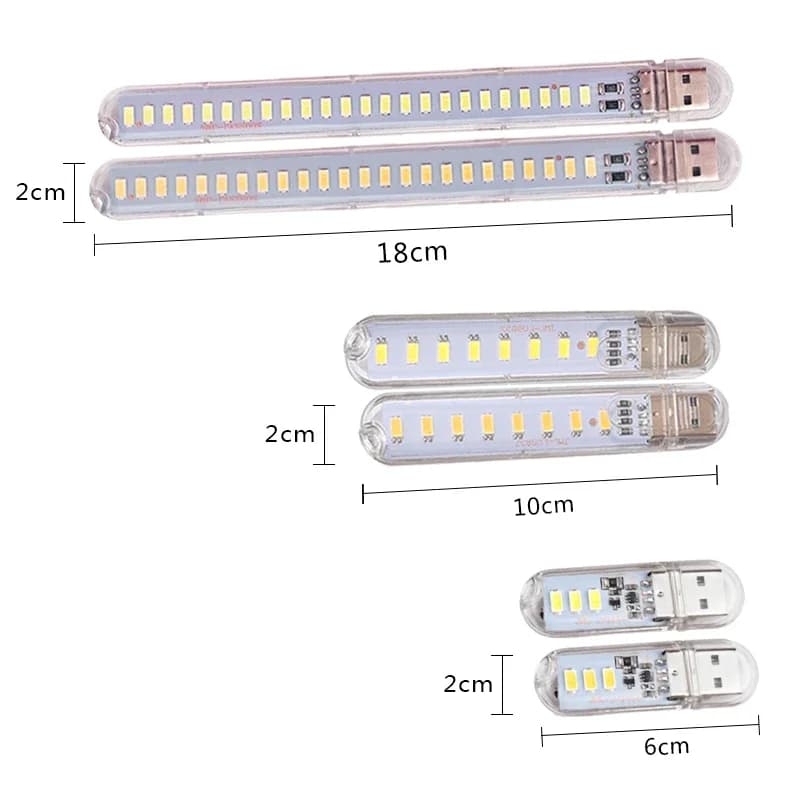 مصباح LED صغير محمول مع مفتاح استشعار باللمس، 3/8/24 LED، مصباح مكتب ليلي للقراءة، مناسب لأجهزة الكمبيوتر المحمولة والبنوك الطاقة - 2
