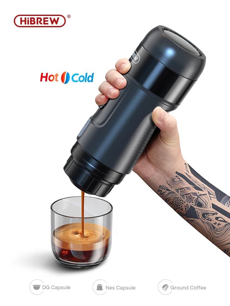 HiBREW Portable Coffee Machine for Car & Home,DC12V  Expresso Coffee Maker Fit Nexpresso Dolce  Pod Capsule  Coffee Powder H4A - 2