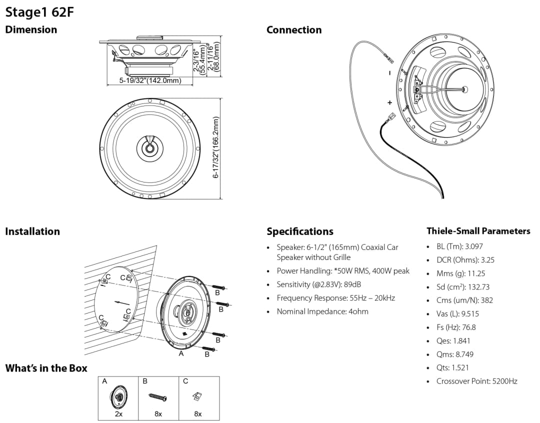 سماعة سيارة JBL مقاس 6.5 بوصة، سماعة محورية، بقوة 400 واط، سماعة ستيريو للسيارة بترددات عالية ومتوسطة وجهير، سماعة سيارة أصلية من JBL - 2
