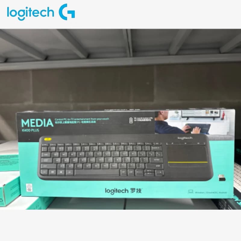 لوجيتك K400Plus لوحة مفاتيح لاسلكية تعمل باللمس لأجهزة أندرويد التلفزيون الذكي الكمبيوتر المحمول المكتب لوحة لمس لاسلكية - 6