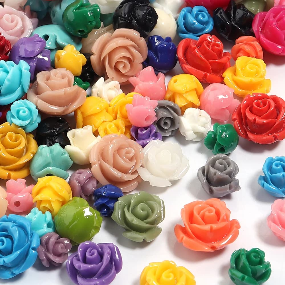 1 Strand 6 8 10 12 15mm Rose Camelia Flower Beads Artificial Coral Beads For Jewelry Making DIY Bracelet Neckalce Accessoires - 4