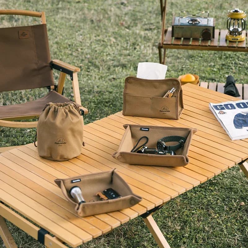 Naturehike-Canvas Tray for Camping, Travel Equipment, Daily Necessities Storage Box, Outdoor Accessories - 5