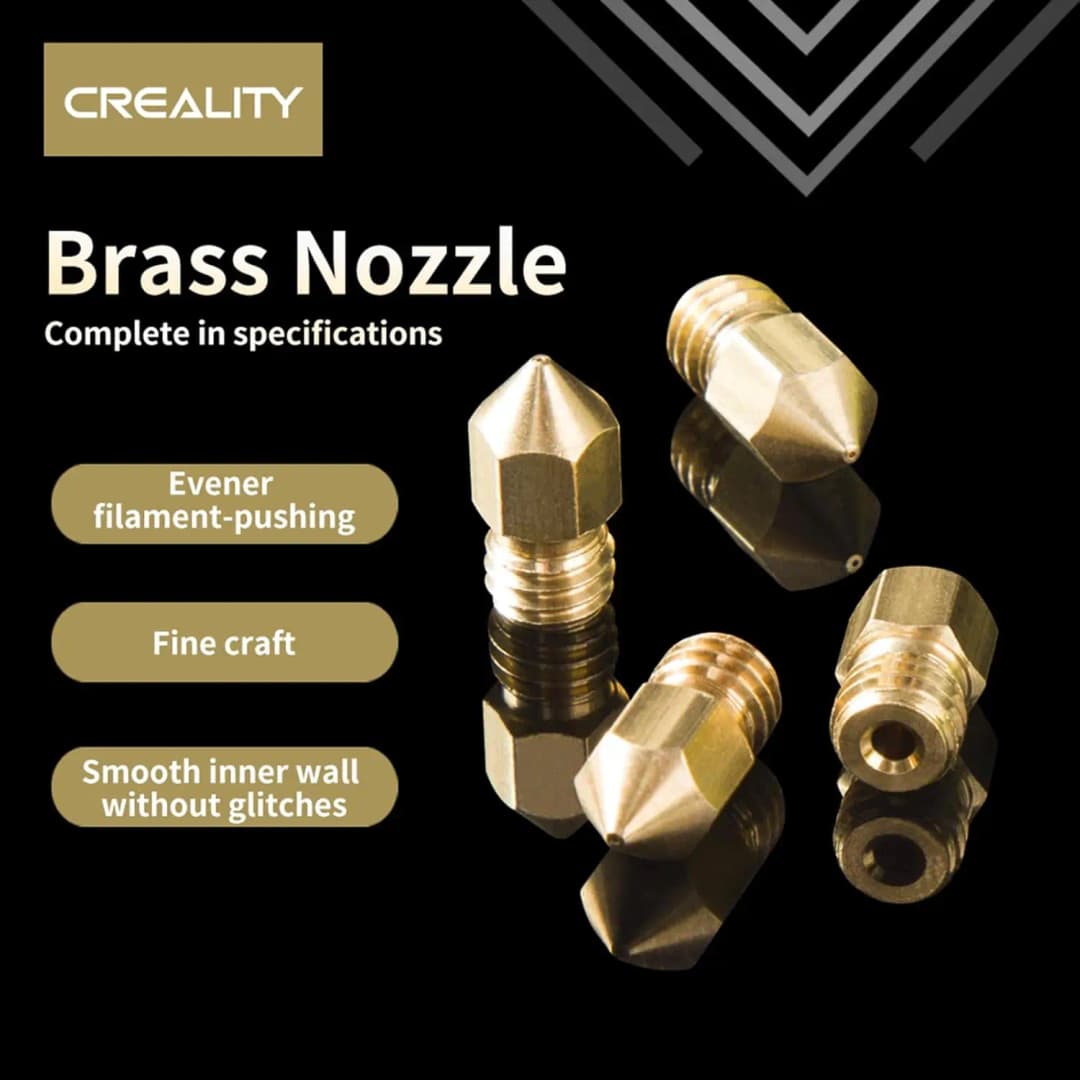 فوهات رسمية Creality Ender 3/Ender 5 مقاس 0.4 مم مع أغطية، لطابعات Ender 3 V2/Ender 3 Pro/Ender 3 Max/CR 10 سلسلة قطع طابعة ثلاثية الأبعاد - 3