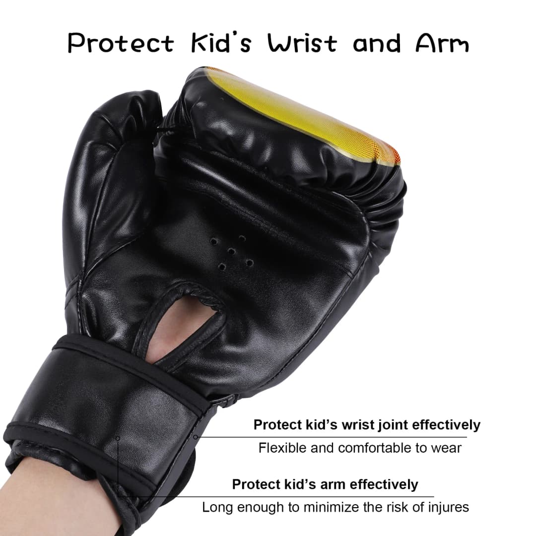 1 Pair Punching Training Workout Fight Exercise Mitts Kids Leather Boxing Gloves Kids Children Train Gym Glove Hand Protector - 5
