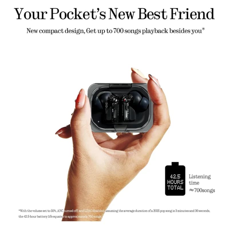 Nothing Ear (a) TWS Wireless Earbuds Adaptive ANC Bluetooth 5.4 IP54 In-ear Earphones Long Battery Life - 2