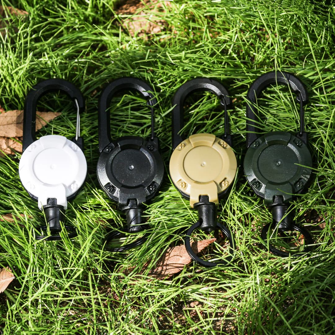 Retractable Heavy Duty Pull Reel Carabiner Key Chains Strong Steel Wire Rope Buckle Spring Key Ring Outdoor Sporty Keychain Tool - 5