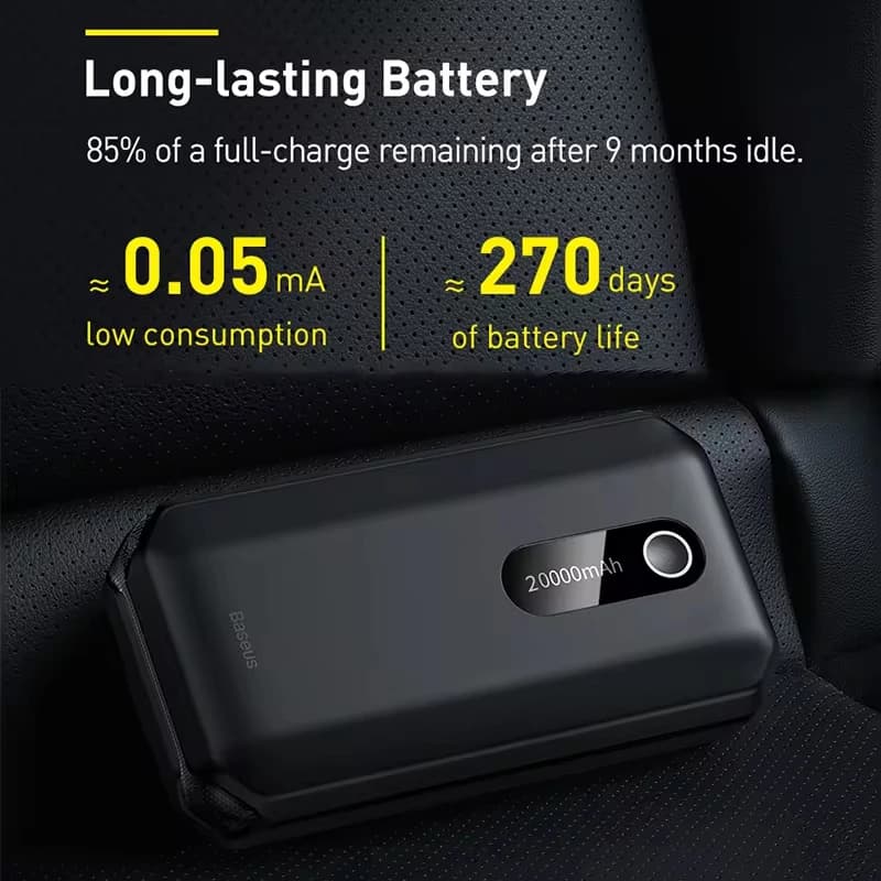 Baseus 20000mAh Car Jump Starter Power Bank 2000A 20000mAh Car Battery Charger Auto Emergency Booster Starting Device Jump Start - 5