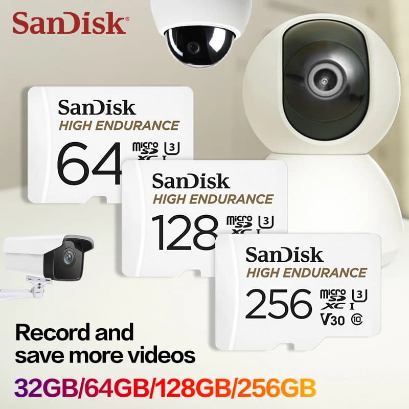 SanDisk High Endurance Micro SD Card MicroSDHC 32GB C10 U3 V30 4K MicroSDXC 64GB 128GB 256GB Memory Card Monitoring card - 6