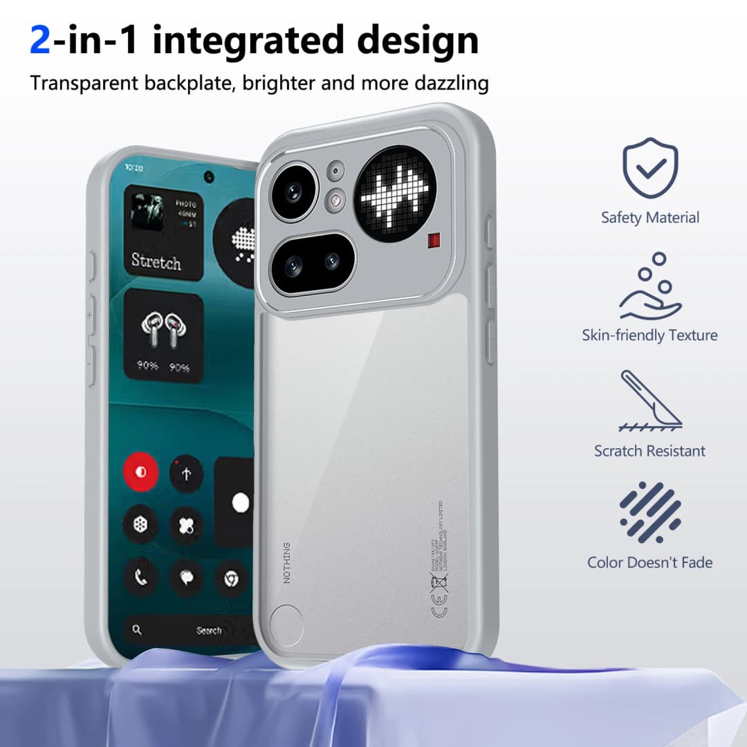 غطاء Nothing Phone 4A Pro A069P وسادة هوائية مقاوم للصدمات إطار سيليكون شفاف غطاء خلفي غير لامع غطاء صلب لـ Nothing Phone 4A Pro - 2